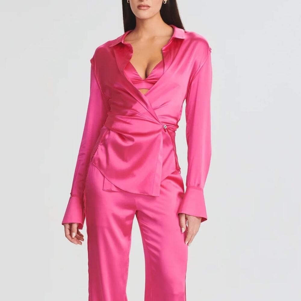 SER.O.YA Pink Silk Shirt